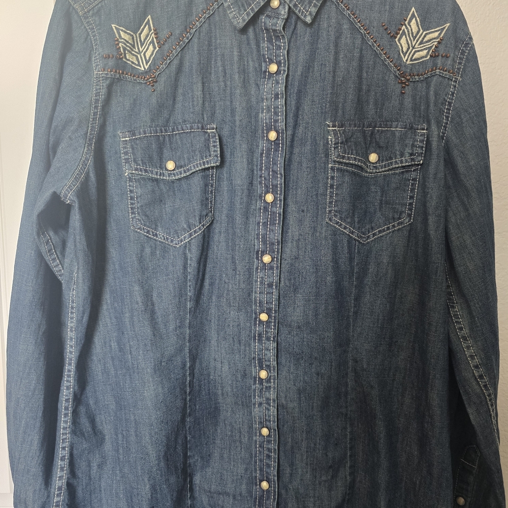Ariat Blue Denim Button Down Shirt